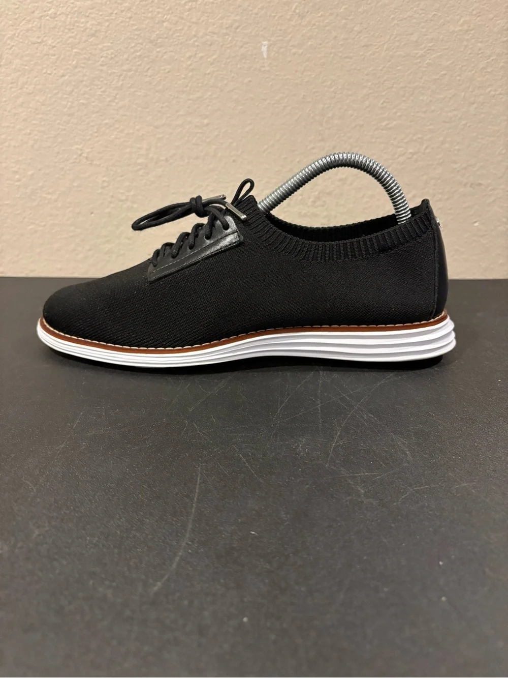 Cole Haan Original Grand Womens Sz 8.5 B Oxford Knit Shoes Black Casual Lace Up